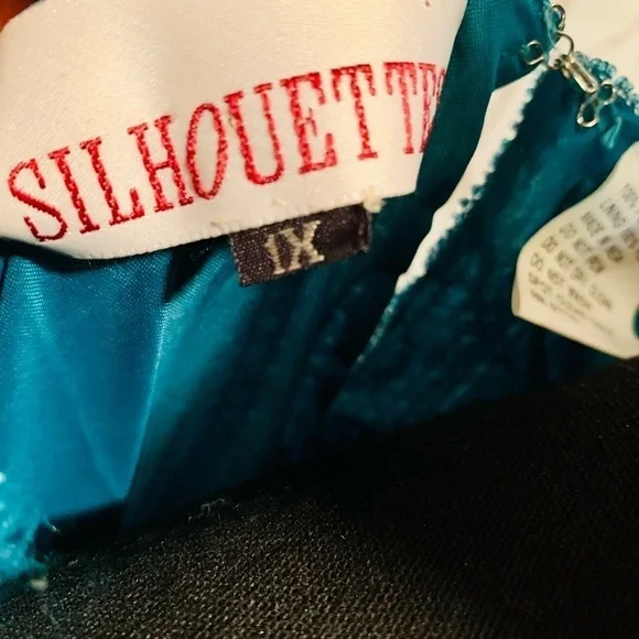 1980’s Vintage Teal Color Sequin Plus Size Top Size 1X - Picture 2 of 3